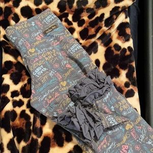 Girls size 14 Matilda Jane printed ruffle legging